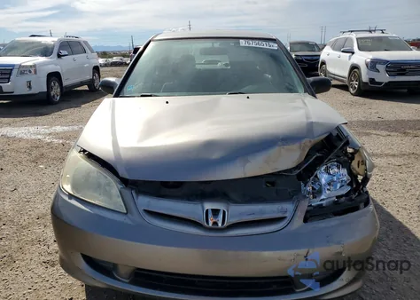 2005 Honda Civic Lx z USA, uszkodzony, nr VIN JHMES16575S003609